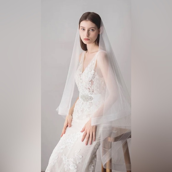 45” horsehair trim veil - Picture 2 of 4